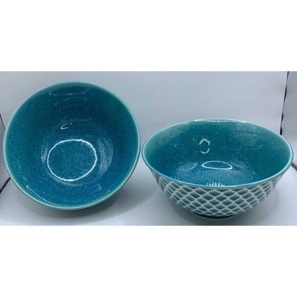 Certified International Bowls Porcelain Cereal Soup Mermaid Embossed Design - Picture 1 of 7